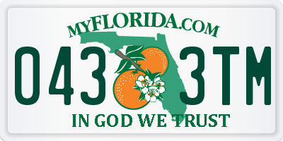FL license plate 0433TM