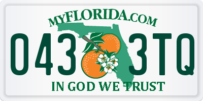FL license plate 0433TQ