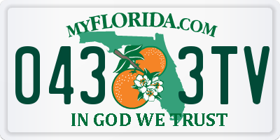 FL license plate 0433TV