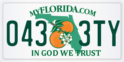 FL license plate 0433TY