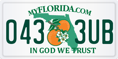 FL license plate 0433UB
