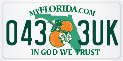 FL license plate 0433UK
