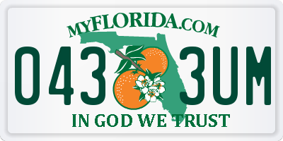 FL license plate 0433UM