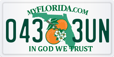 FL license plate 0433UN
