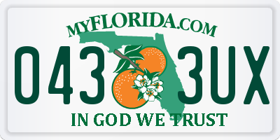 FL license plate 0433UX