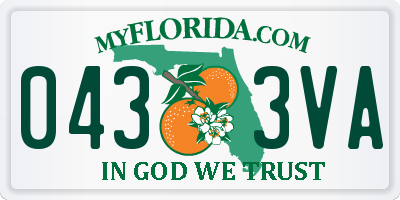 FL license plate 0433VA