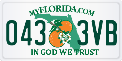 FL license plate 0433VB