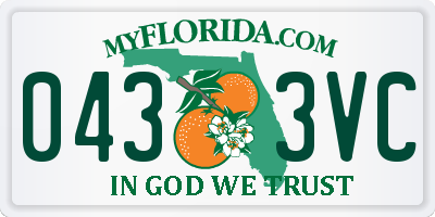 FL license plate 0433VC