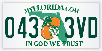 FL license plate 0433VD