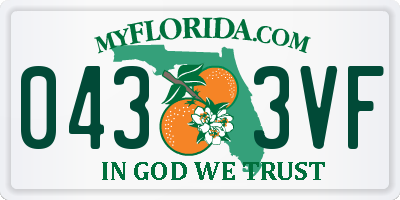FL license plate 0433VF