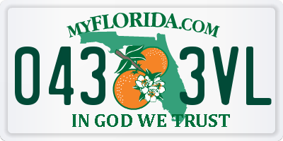 FL license plate 0433VL