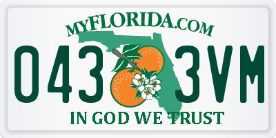 FL license plate 0433VM