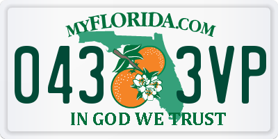 FL license plate 0433VP