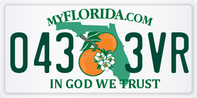 FL license plate 0433VR