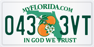 FL license plate 0433VT