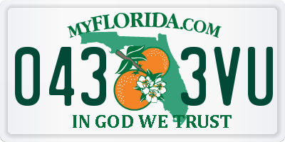 FL license plate 0433VU