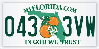 FL license plate 0433VW