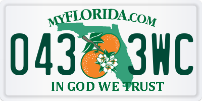 FL license plate 0433WC