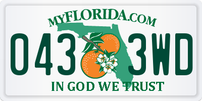 FL license plate 0433WD