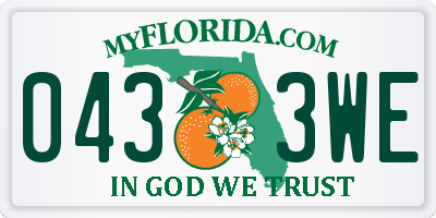 FL license plate 0433WE