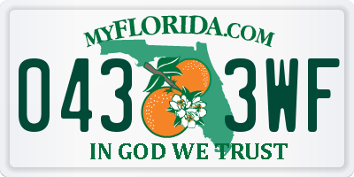 FL license plate 0433WF