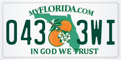 FL license plate 0433WI
