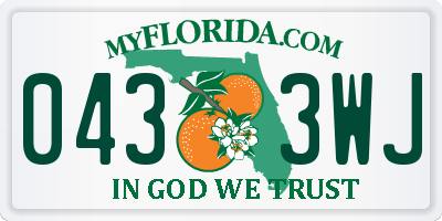 FL license plate 0433WJ