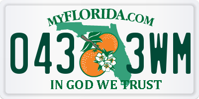 FL license plate 0433WM