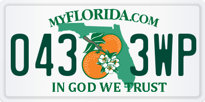 FL license plate 0433WP