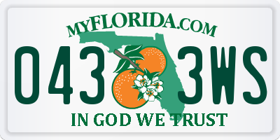 FL license plate 0433WS
