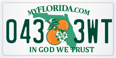 FL license plate 0433WT