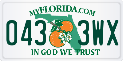 FL license plate 0433WX