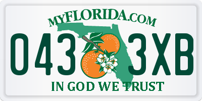 FL license plate 0433XB