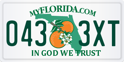 FL license plate 0433XT