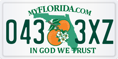 FL license plate 0433XZ