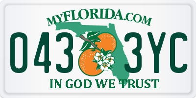 FL license plate 0433YC