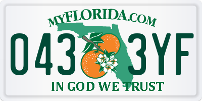FL license plate 0433YF