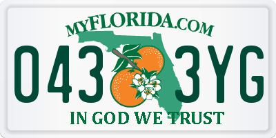 FL license plate 0433YG