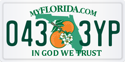 FL license plate 0433YP