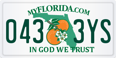 FL license plate 0433YS