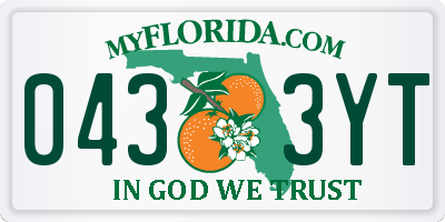 FL license plate 0433YT
