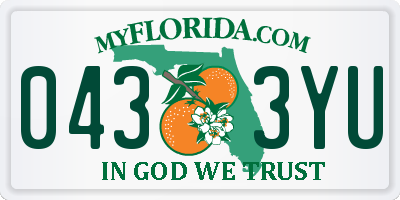 FL license plate 0433YU