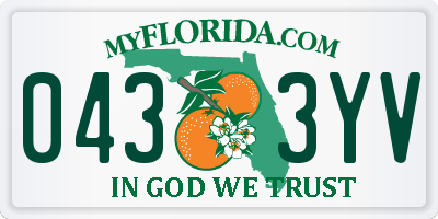 FL license plate 0433YV