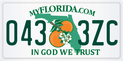 FL license plate 0433ZC