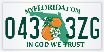 FL license plate 0433ZG