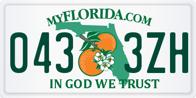FL license plate 0433ZH
