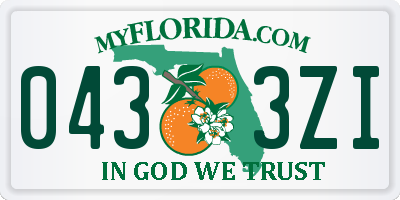 FL license plate 0433ZI