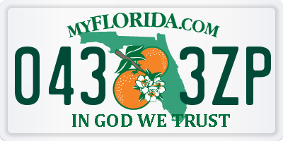 FL license plate 0433ZP
