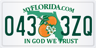FL license plate 0433ZQ