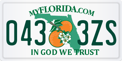 FL license plate 0433ZS